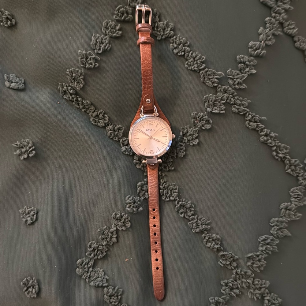 Fossil Georgia leather watch